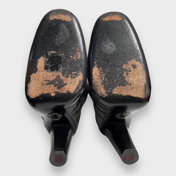 Elie Tahari Gray Wrap Edgy Heels Round Toe Boots Tall Women's Size 6.5 - Picture 13 of 16